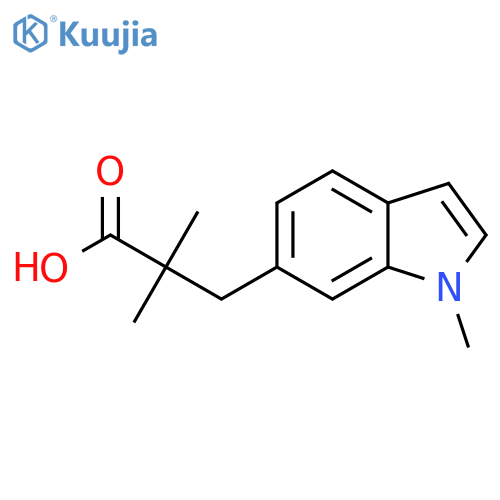 2,2-dimethyl-3-(1-methyl-1H-indol-6-yl)propanoic acid structure