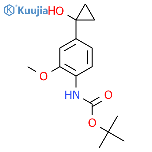 tert-butyl N-4-(1-hydroxycyclopropyl)-2-methoxyphenylcarbamate structure