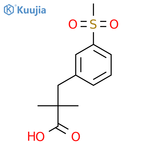 3-(3-methanesulfonylphenyl)-2,2-dimethylpropanoic acid structure