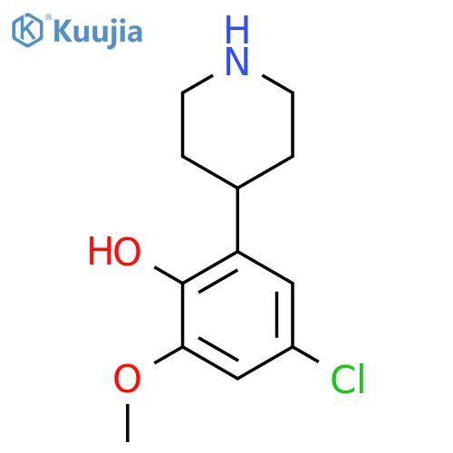4-chloro-2-methoxy-6-(piperidin-4-yl)phenol structure