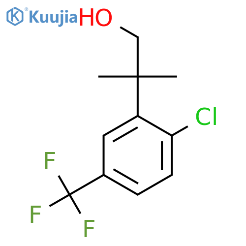 2-2-chloro-5-(trifluoromethyl)phenyl-2-methylpropan-1-ol structure