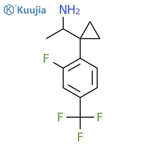 1-{1-2-fluoro-4-(trifluoromethyl)phenylcyclopropyl}ethan-1-amine structure