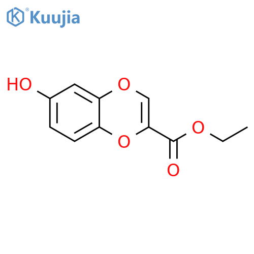 1,4-Benzodioxin-2-carboxylic acid, 6-hydroxy-, ethyl ester structure