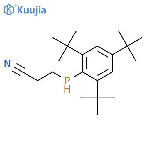 Propanenitrile, 3-[[2,4,6-tris(1,1-dimethylethyl)phenyl]phosphino]- structure