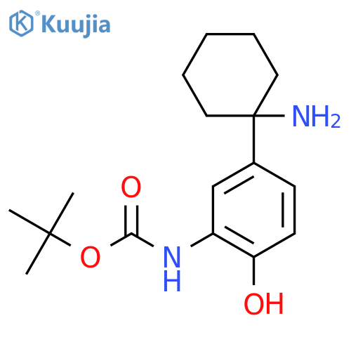 tert-butyl N-5-(1-aminocyclohexyl)-2-hydroxyphenylcarbamate structure