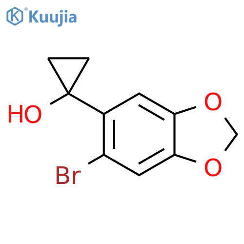 1-(6-bromo-1,3-dioxaindan-5-yl)cyclopropan-1-ol structure