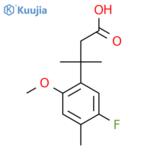 3-(5-fluoro-2-methoxy-4-methylphenyl)-3-methylbutanoic acid structure