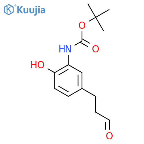 tert-butyl N-2-hydroxy-5-(3-oxopropyl)phenylcarbamate structure