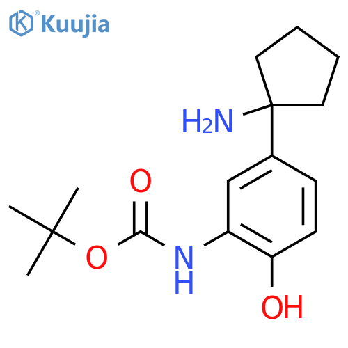 tert-butyl N-5-(1-aminocyclopentyl)-2-hydroxyphenylcarbamate structure