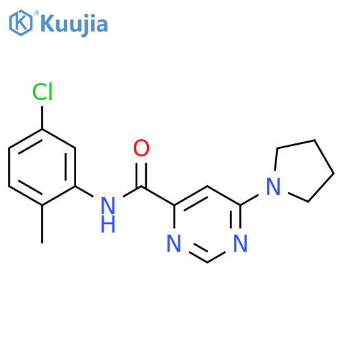 N-(5-chloro-2-methylphenyl)-6-(pyrrolidin-1-yl)pyrimidine-4-carboxamide structure