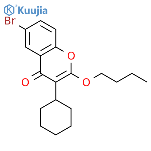4H-1-Benzopyran-4-one, 6-bromo-2-butoxy-3-cyclohexyl- structure