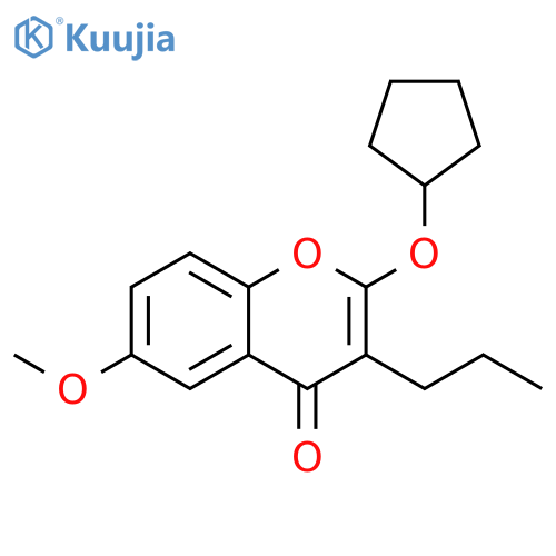 4H-1-Benzopyran-4-one, 2-(cyclopentyloxy)-6-methoxy-3-propyl- structure