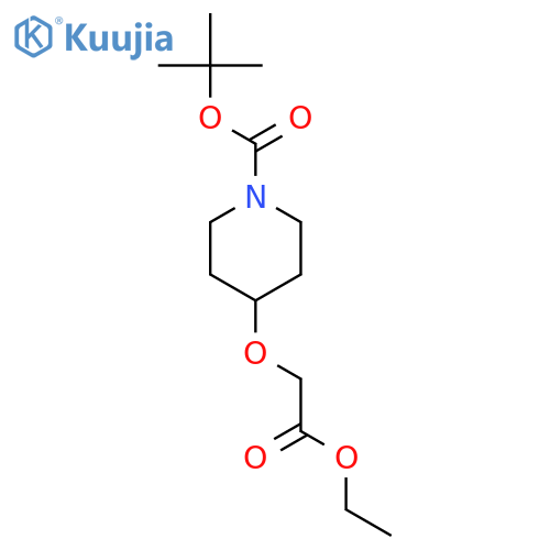 tert-butyl 4-(2-ethoxy-2-oxoethoxy)piperidine-1-carboxylate structure