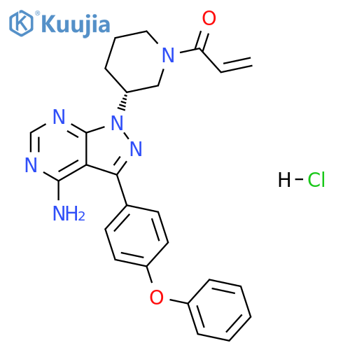 2-Propen-1-one, 1-[(3R)-3-[4-amino-3-(4-phenoxyphenyl)-1H-pyrazolo[3,4-d]pyrimidin-1-yl]-1-piperidinyl]-, hydrochloride (1:1) structure