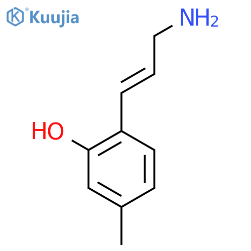 2-(3-aminoprop-1-en-1-yl)-5-methylphenol structure