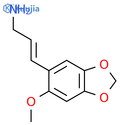 3-(6-methoxy-1,3-dioxaindan-5-yl)prop-2-en-1-amine structure