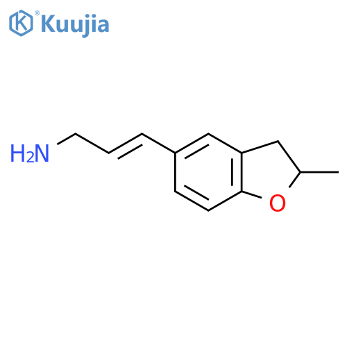 3-(2-methyl-2,3-dihydro-1-benzofuran-5-yl)prop-2-en-1-amine structure