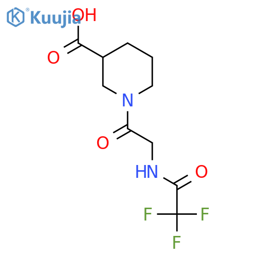 1-2-(trifluoroacetamido)acetylpiperidine-3-carboxylic acid structure