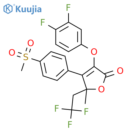 3-(3,4-Difluorophenoxy)-5(R)-methyl-4-[4-(methylsulfonyl) phenyl]-5-(2,2,2-trifluoroethyl)furan-2(5H)-one structure