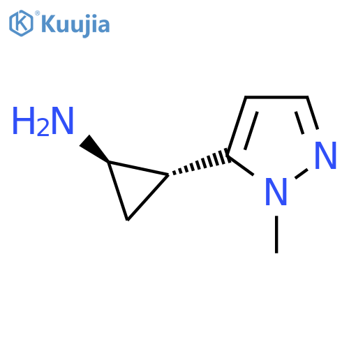 rac-(1R,2R)-2-(1-methyl-1H-pyrazol-5-yl)cyclopropan-1-amine structure