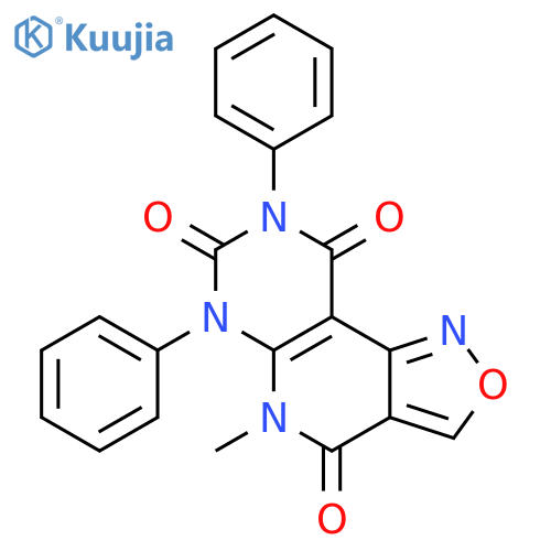 5-methyl-6,8-diphenylisoxazolo[3'',4'':4,5]pyrido[2,3-d]pyrimidine-4,7,9(5H,6H,8H)-trione structure