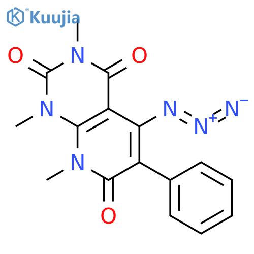 Pyrido[2,3-d]pyrimidine-2,4,7(1H,3H,8H)-trione,5-azido-1,3,8-trimethyl-6-phenyl- structure