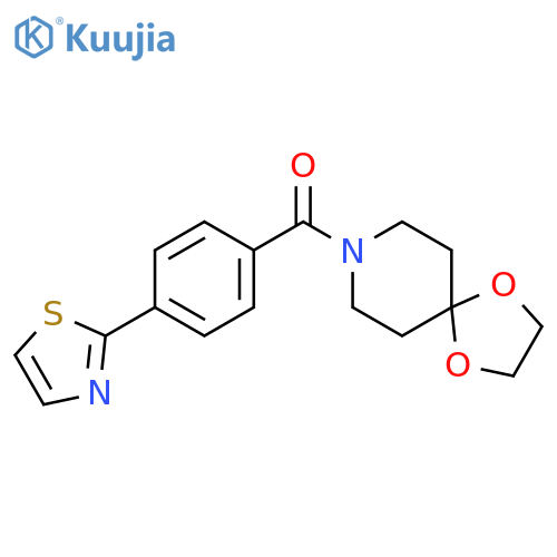 1,4-Dioxa-8-azaspiro[4.5]decane, 8-[4-(2-thiazolyl)benzoyl]- structure