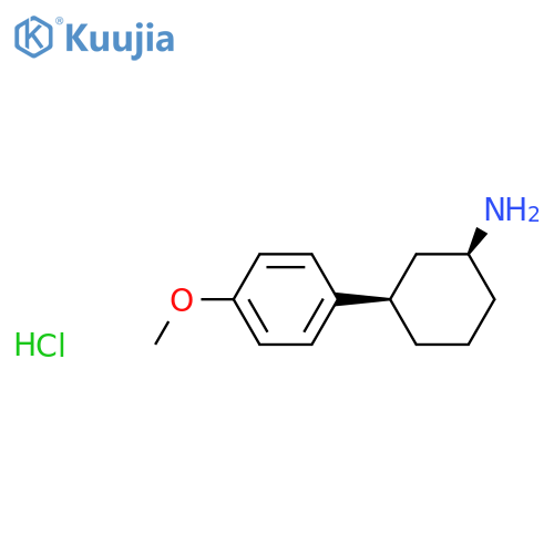 Cyclohexanamine, 3-(4-methoxyphenyl)-, hydrochloride, cis- structure