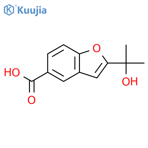 5-Benzofurancarboxylic acid, 2-(1-hydroxy-1-methylethyl)- structure