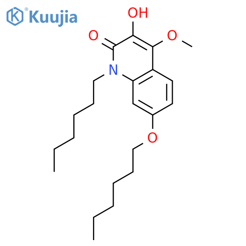 2(1H)-Quinolinone, 1-hexyl-7-(hexyloxy)-3-hydroxy-4-methoxy- structure