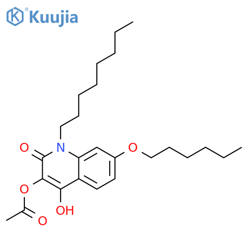 2(1H)-Quinolinone, 3-(acetyloxy)-7-(hexyloxy)-4-hydroxy-1-octyl- structure