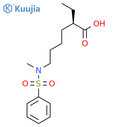 HEXANOIC ACID, 2-ETHYL-6-[METHYL(PHENYLSULFONYL)AMINO]-, (R)- structure