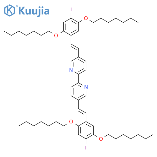2,2'-Bipyridine, 5,5'-bis[2-[2,5-bis(heptyloxy)-4-iodophenyl]ethenyl]- structure