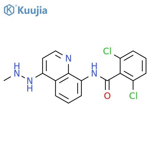 Benzamide, 2,6-dichloro-N-[4-(2-methylhydrazino)-8-quinolinyl]- structure