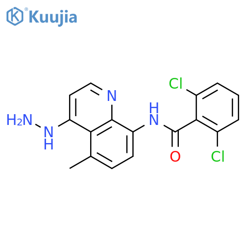 Benzamide, 2,6-dichloro-N-(4-hydrazino-5-methyl-8-quinolinyl)- structure