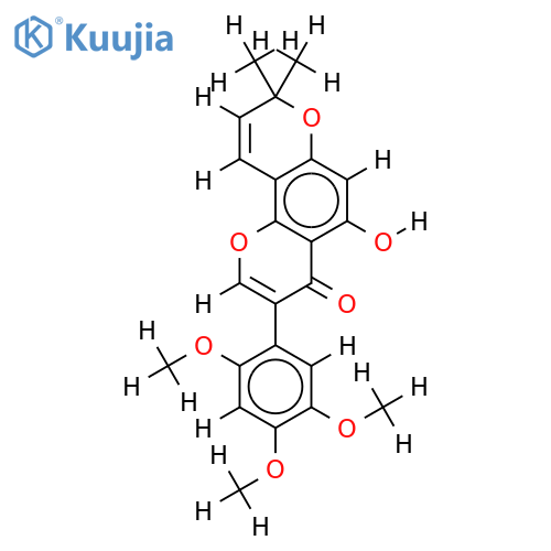 5-hydroxy-2',4',5'-trimethoxy-2",2"-dimethylpyranoisoflavone structure