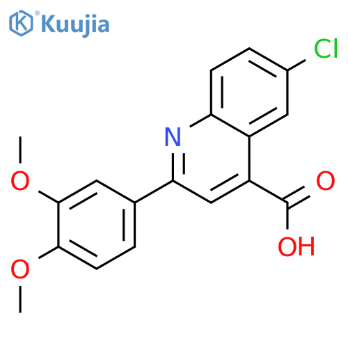 6-Chloro-2-(3,4-dimethoxyphenyl)quinoline-4-carboxylic acid structure