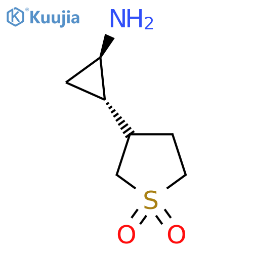 rac-3-(1R,2S)-2-aminocyclopropyl-1lambda6-thiolane-1,1-dione structure