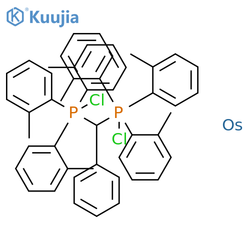 Osmium, dichloro(phenylmethylene)bis[tris(methylphenyl)phosphine]- structure