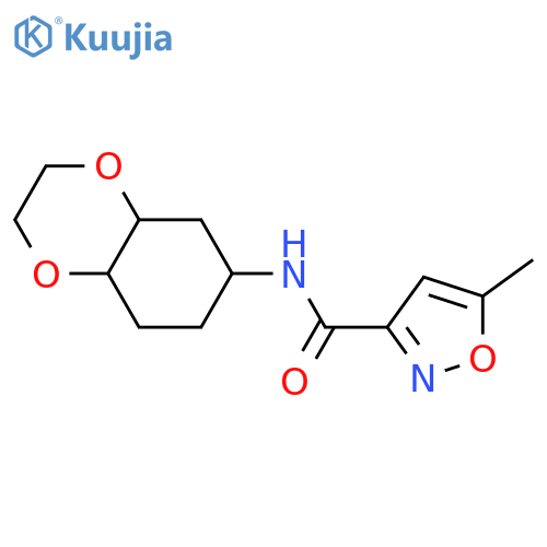 5-methyl-N-(octahydro-1,4-benzodioxin-6-yl)-1,2-oxazole-3-carboxamide structure