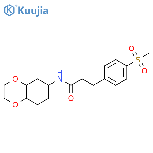 3-(4-methanesulfonylphenyl)-N-(octahydro-1,4-benzodioxin-6-yl)propanamide structure