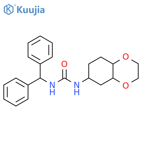 1-(diphenylmethyl)-3-(octahydro-1,4-benzodioxin-6-yl)urea structure