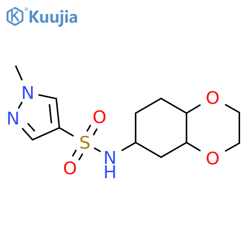 1-methyl-N-(octahydro-1,4-benzodioxin-6-yl)-1H-pyrazole-4-sulfonamide structure