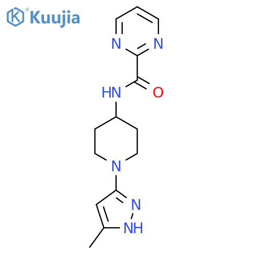 N-1-(5-methyl-1H-pyrazol-3-yl)piperidin-4-ylpyrimidine-2-carboxamide structure
