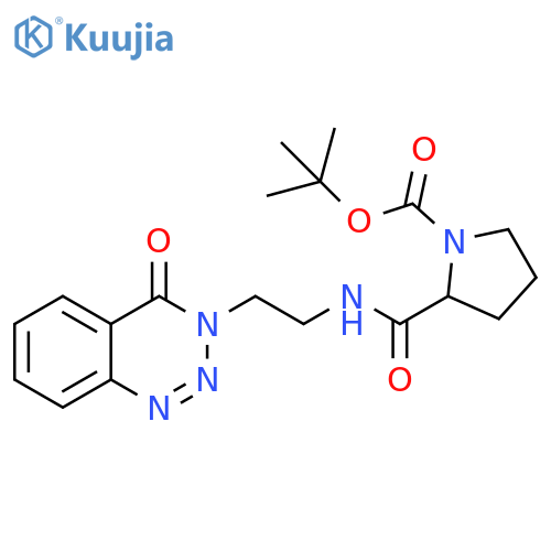 tert-butyl 2-{2-(4-oxo-3,4-dihydro-1,2,3-benzotriazin-3-yl)ethylcarbamoyl}pyrrolidine-1-carboxylate structure