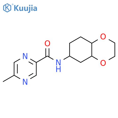 5-methyl-N-(octahydro-1,4-benzodioxin-6-yl)pyrazine-2-carboxamide structure