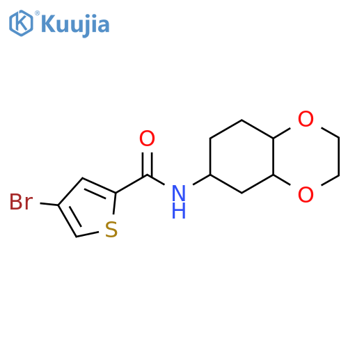 4-bromo-N-(octahydro-1,4-benzodioxin-6-yl)thiophene-2-carboxamide structure