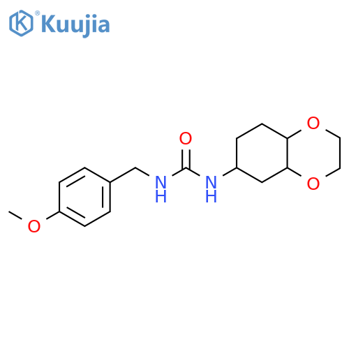 1-(4-methoxyphenyl)methyl-3-(octahydro-1,4-benzodioxin-6-yl)urea structure