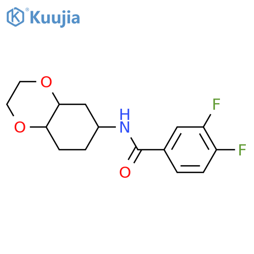 3,4-difluoro-N-(octahydro-1,4-benzodioxin-6-yl)benzamide structure