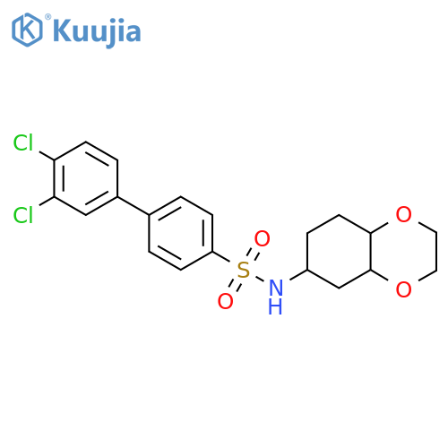 3',4'-dichloro-N-(octahydro-1,4-benzodioxin-6-yl)-1,1'-biphenyl-4-sulfonamide structure